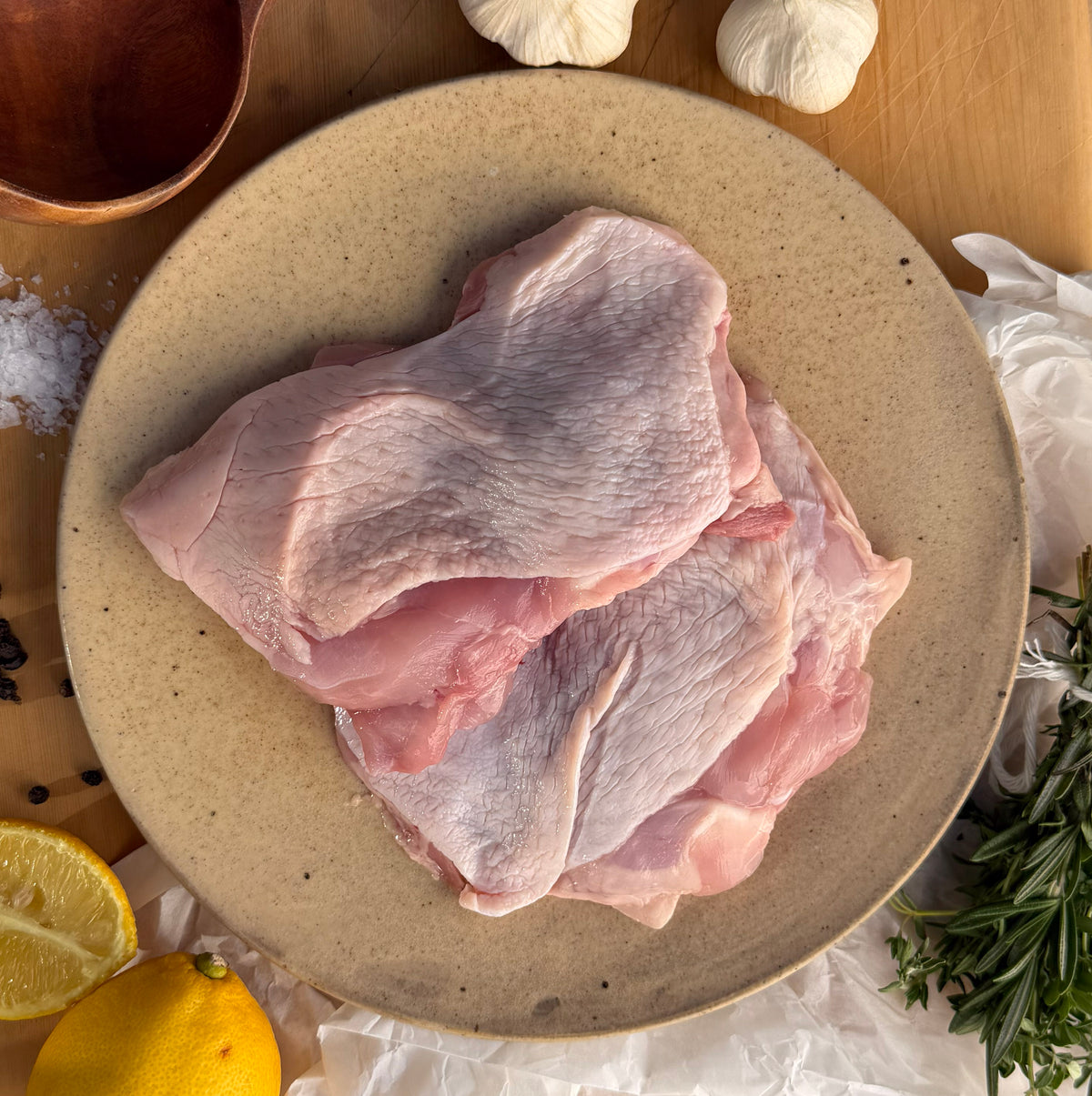 Boneless Chicken Thighs - Skin On - 300gr