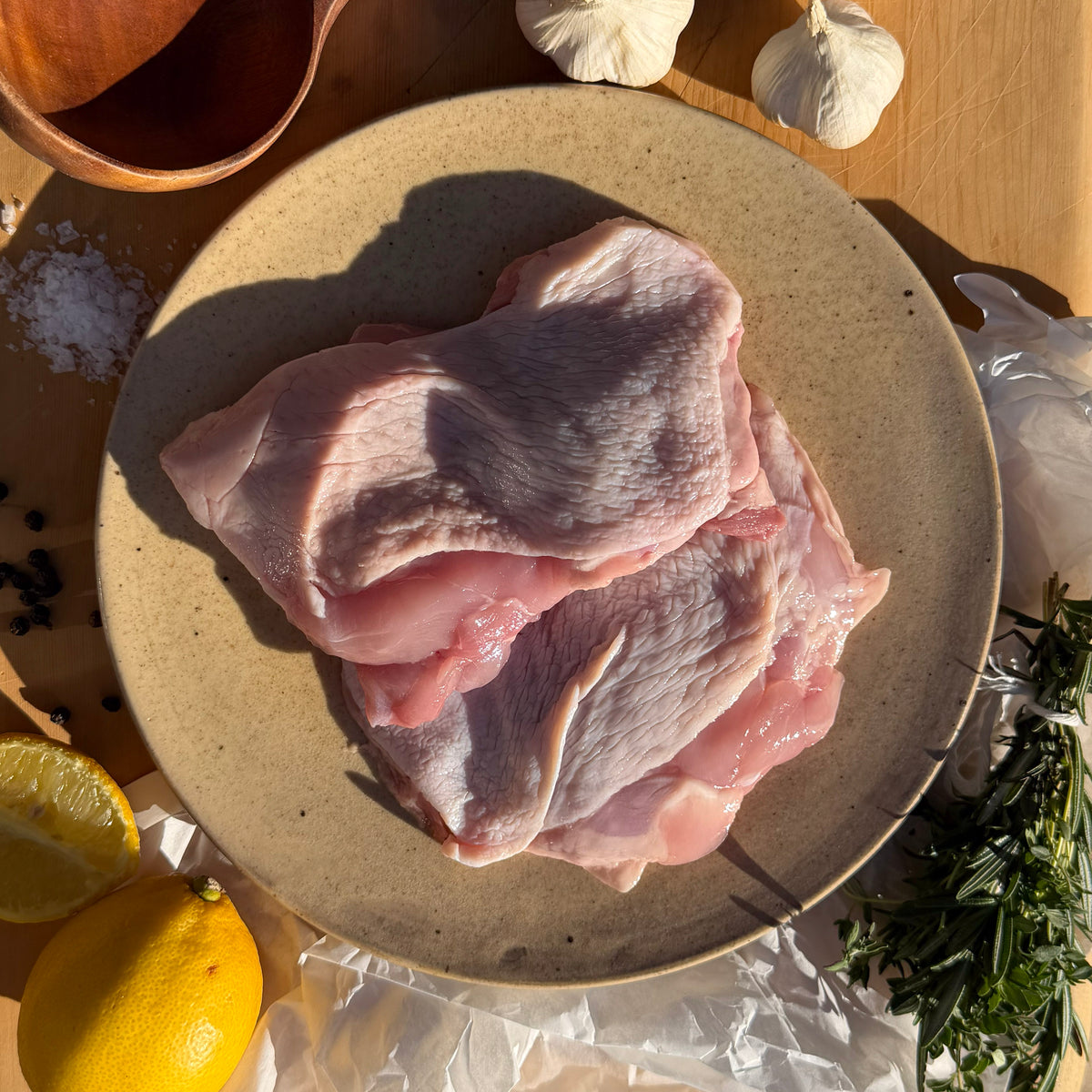 Boneless Chicken Thighs - Skin On - 300gr